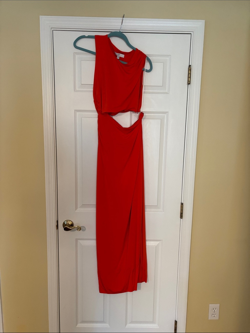 Orange Cutout Maxi Dress - Elegant Evening Wear